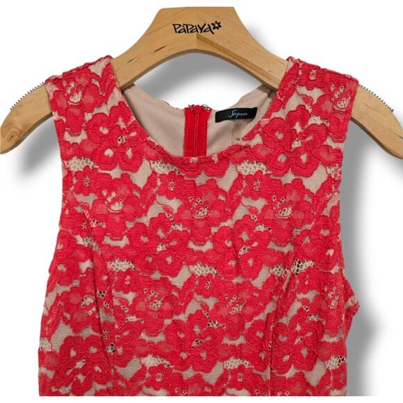 Soprano Women’s Red Orange Lace Overlay Lined Fit & Flare Dress Size Large - Picture 5 of 8